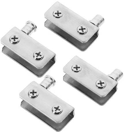 Gatuida 4 Stück Edelstahl Glastürscharniere für 5-7Mm Dicke Glastüren Flexibel und Geräuschlos für Schranktüren in Büros und Badezimmern