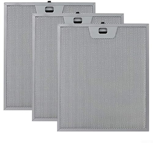 Vootnifig Range Hood Grease Filter 3-Pack Aluminium Mesh 300 X 250 Mm Silver Replacement Screen For Kitchen Vent Hood