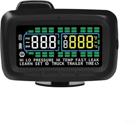 Reifendruckkontrollsystem für 6-Rad-LKW, drahtlos, externe Sensoren mit Summer-Alarm und Display