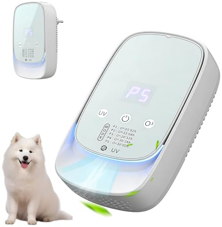 Ozongenerator, Luftreiniger 100 Mg/H, Uv Uv Dedesinfektion Air Purifier Mit Stecker Und Duftbox Für Räume Bis Zu 50m², Luftreiniger Mit Ozon, Geruchsbeseitiger Für Haustierkot, Badezimmer, Küche,Rauch