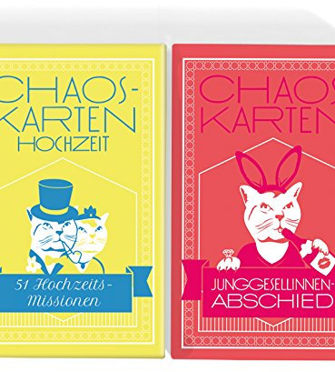 Chaoskarten Hochzeitsspiel – Kombipack – Junggesellinnenabschied JGA + Hochzeitsspiel – Das Original