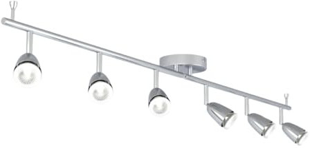 National Lighting Led Celing Lights Rotatable, 6 Way Ceiling Spolights, Chrome Plated Finish, for Living Room, Kitchen, Bedroom, GU10 Led Compatible