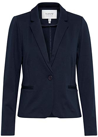 b.young BYRizetta Damen Blazer Jackenblazer Anzugsblazer mit Stretch Reverskragen 1-Knopf-Form Paspeltaschen Slim fit, Größe:36, Farbe:Copenhagen Night (80466)
