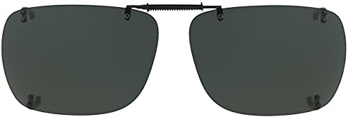 Solar Shield / Polar Eyes Clip-on Polarized Sunglasses 56 rec H Rimless Gray