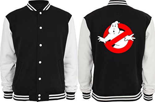 Textilhandel Hering Collegejacke - Ghostbusters (Schwarz/Weiß, L)