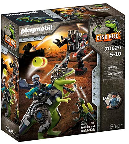 PLAYMOBIL Dino Rise 70624 T-Rex: Gefecht der Giganten, Ab 5 Jahren