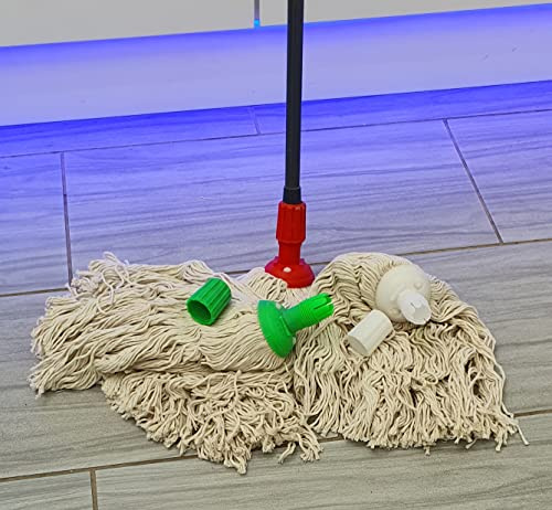 6pcs of Universal Plastic Twine Cotton Mop Head 350gm Jumbo Large Mop Thick Absorbent Yarn For Everyday Home/Work Commercial Mop Heads for Heavy Duty long lasting