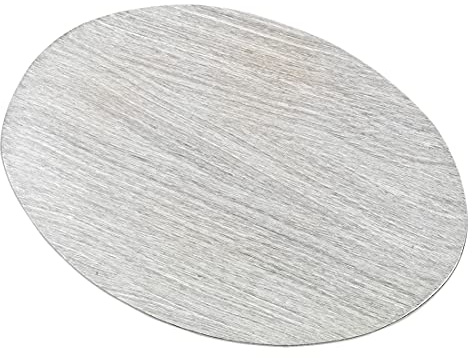 NKlaus Untersetzer Kerzenteller oval Aluminium Silber 17x12cm, 1 Stück | Gebürstete Oberfläche; für Tischdekoration