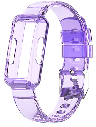 Chofit Armband, kompatibel mit Fitbit Luxe/Ace 3/Ace 2/Inspire 2/Inspire HR/Inspire Armband, TPU Kunststoff Transparent Crystal Ersatz Armband Armband (lila)