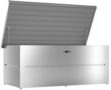 ILESTO Coffre de Jardin Boîte de rangement en acier De Rangement Extérieur - Coffre De Jardin Extérieur Étanche - Malle De Rangement Métal 692L - Idéal pour le Jardin, Autour de la Piscine
