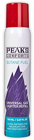 Peaks Comforts Butane Fuel, Butane Refill for Kicthen Torch, Torch Lighter, 150 ml
