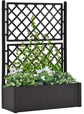 INLIFE Antracita 3969 - Jardín elevado con sistema de riego automático
