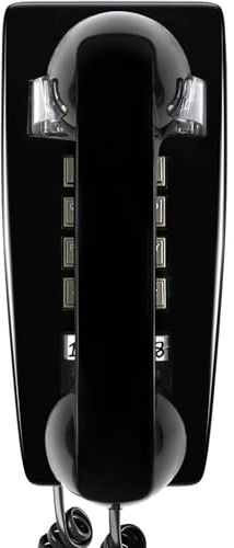Sangyn Retro Wall Phones for Landline with Loud Mechanical Ringer Vintage Wall Mount Phone with Volume Adjustable Old Fashioned Corded Landline Telephone for Kitchen School Office, Black