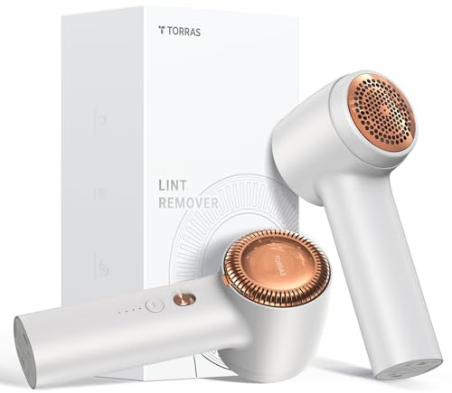 TORRAS Fabric Shaver Lint Remover, Rechargeable & Use While Charging, Electric 3-Speed Sweater Shaver Remove Fuzz, Pilling for Cashmere, Wool, Coat, Furniture, Clothes depiller, Pearl White