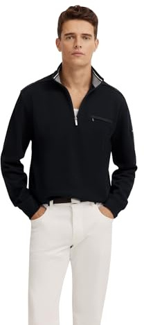 bugatti Herren Sweatshirt Troyer Brusttasche Baumwolle