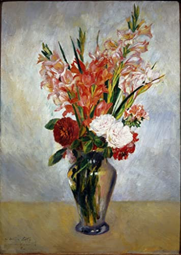 IPLUPJDY Vintage Leinwand Wandkunst Poster Bilder Leinwand Poster Druck Die gladiolen von pierre auguste renoir Leinwand Wandbild für Wanddekoration 60x90cm