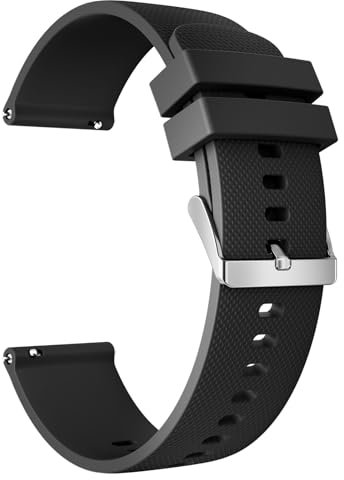 TOOBUR 22mm Watch Strap, Quick Release Silicone Replacement Watch Straps, Compatible with watches with 22mm lug width, universal model, Balck