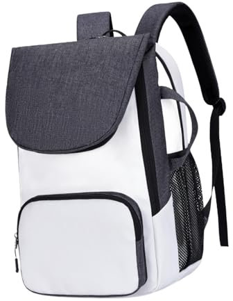 JISADER Tennisrucksack Tennisschlägerrucksack Sportrucksack Fitnesstasche Outdoor-Sportarten Einfacher Transport Badmintonrucksack, Weiß