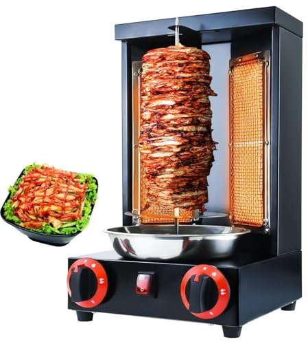RSQQL Asador Vertical eléctrico, Parrilla giratoria automática de 360°, Parrillas asadoras sin Humo, máquina de Kebab Doner Pollo, Parrilla de Barbacoa de Pavo for el jardín de Fiesta en casa