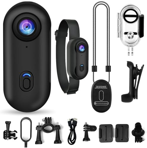 Gosnap Camera, Gosnap - Thumb Camera, 4K Action Kamera, Tragbare Action Body Cam, 170° Weitwinkel WiFi Actionkameras, Magnetische Mini Körperkamera für Radfahren, Haustier, Reisen (Schwarz, 4K)