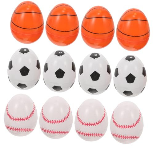Toyvian 12 Pezzi Scatole Regalo di Plastica Vuote Apribili a Forma Ovale per Decorazione Pasquale e Confezionamento Caramelle Sportive