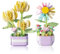 GZGXKJ 2 Pezzi Mini Fiori Bonsai Mattoncini Kit Fiore Mattoncini Costruzioni Set di Costruzione Fiori e Piante per Hobby Creativo, Decorazione Della Casa e Regali di Natale