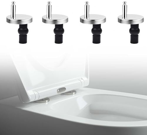 4 Pièces Charniere Abattant WC, MUNTE Fixation-Abattant Toilette, Acier Inoxydable Fixation Abattant WC, avec Vis à Expansion, écrous et Rondelles pour Toilettes Domestiques, Hôtels et Publiques