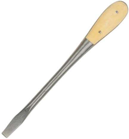 Destornillador ranurado, destornillador plano de 8 pulgadas con mango de madera para sujetar cincelar, aflojar la demolición plana de cabeza larga