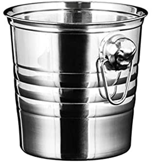 Gold Golden Thick Stainless Steel Ice Punch Bucket Wine Beer Cooler Champagne Cooler Party KTV Double Ear Ice Bucket (B 5L)