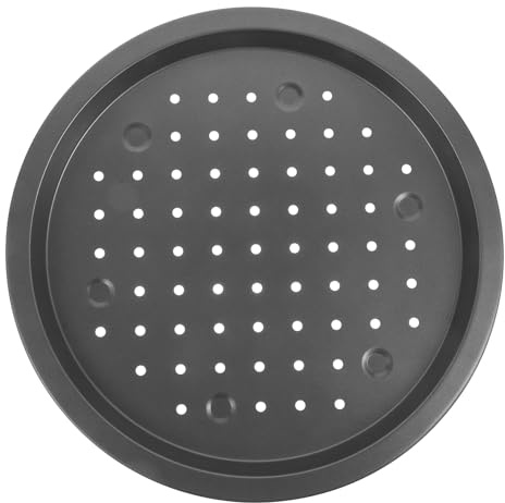 TOYANDONA Bandeja Para Pizza Para Horno Acero Al Carbono Perforada Antiadherente Distribución Uniforme De Calor Para Hornear Alimentos Supermarket Uso Doméstico