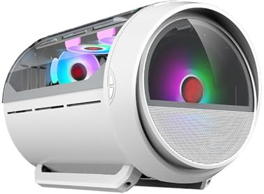 Mid-Tower Computer Case with Vertical GPU Bracket, RGB Mode, M-ATX/Mini-ITX Compatible, Desktop Gaming Case