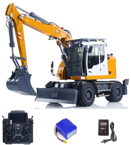 TOUCAN RC HOBBY Pelle hydraulique à roues télécommandée 1/14 3 bras LR914 8CH Valve Métal RC Digger Flysky PL18EV Lite Radio RTR pour enfants de 14 ans et plus