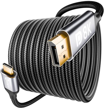 VIOY USB C to Displayport Cable 1M, Unidirection Type C to DP 1.4 Cable(8K@60HZ 4K@240HZ), Thunderbolt 4/3 to Display Port Cord Compatible with MacBook Pro/Air, iPad, iPhone15-17 Pro/Max, Galaxy