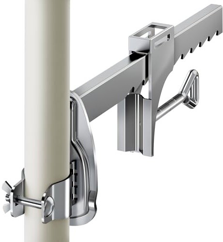 4smile Balkonschirm-Klammer aus verzinktem Stahl 32 mm/25 mm Balkonschirmhalter für Balkongeländer