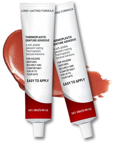 Haftcreme Extra Stark für Zahnprothesen, Thermoplastischer Zahnprothesenkleber mit Natürliche Formel & Superstarke Haftung – Leicht anzuwendender Zahnkleber für Vollprothesen & Teilprothesen