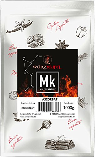 Ascorbat, Vitamin C mild gepuffert, natürliches Antioxidationsmittel E301. 100% rein. Beutel 1000g. (1KG)