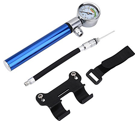Fahrradpumpe, Luftpumpe mit Manometer, festmontierbare Halterung, universal f¡§1r alle Ventile - Perfect f¡§1r Rennfahrer, Naturwanderer und Outdoor-Training