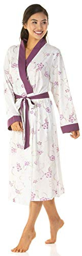 Robe de chambre longue en jersey de polycoton pour femme Taille 38-52
