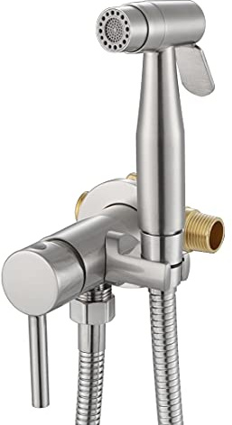 WiPPhs Handheld Bidet Sprayer for Toilet Warm Water Brushed Nickel