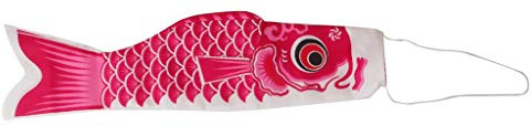 Inzopo Japanischer Windsack, 150 cm, Karpfen Flagge, Koi Nobori, Segelfisch, Windschlangen, Pink