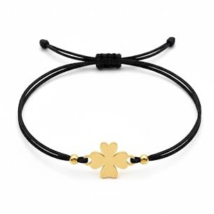 Selfmade Jewelry Armband Damen Kleeblatt Handgemachtes Glücksarmbändchen mit Klee Größenverstellbar Inkl. Geschenk-Verpackung