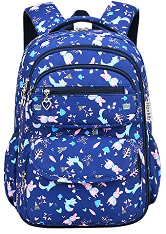 School Backpack for Girls, Kids Primary School Bags Students Rucksacks Lightweight Bookbag Print Teenagers Daypack Casual Travel Laptop Satchel for Age 5-12 Years