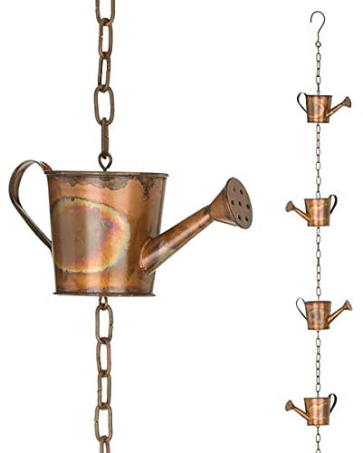 Muross Kettle Rain Chain Metal Rings Kettles Rain Chains Decorative Rain Catcher Chain Hanging Rain Chain Garden Artwork Decoration Pendant for Home Outdoor Garden Patio