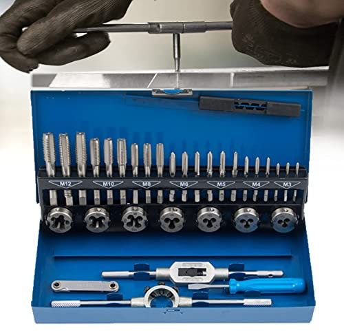 LZQ 32tlg Gewindeschneider Set Bohrer Werkzeug Set Gewindeschneidsatz Gewindeschneid Satz Fein Gewinde Schneider