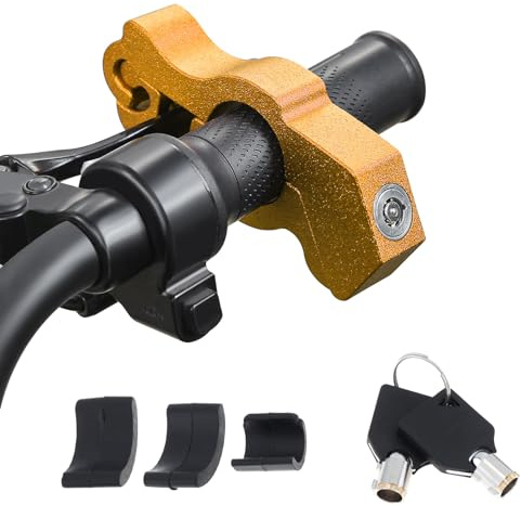 Windance Motorrad-Diebstahlschutzschloss, robustes Vorderbremsschloss, Gasgriff, Kupplung, Bremshebel, Lenkerschutz (Gelb, L)