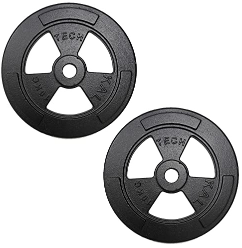 Coppia Dischi Palestra in Ghisa Diametro Foro 30 mm Dischi Professionali per bilanciere e Manubri | Vari pesi Disponibili (2 dischi da 10 kg, 2)