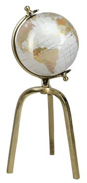 Serene Spaces Living Vintage World Decorative Globe with Stand, Rotating Antique Map Sphere for Home & Office Décor, 17 High x 6.5 Long x 7 Wide