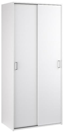 Tvilum Wardrobe with 2 Sliding Doors - Clothing Storage for Bedroom, White
