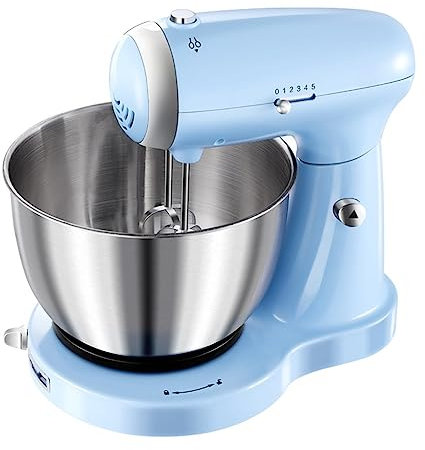 350W Sbattitore Mixer Pasticceria 5 velocità Regolabili Robot da Cucina Include Ciotola da 3,2 Litri, 2 Battitori, 2 Ganci per Pasta per La Cottura in Casa Cucina Miscelazione Sbattitore Uovo (Color