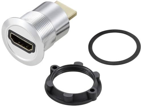 TRU COMPONENTS TC-11980448 Presa adattatore per pannello HDMI Presa HDMI Spina HDMI Argento Numero Poli (num): 1 Conten